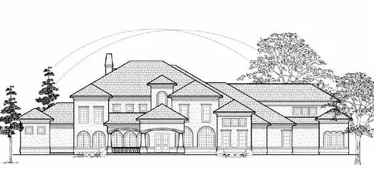Mediterranean house plans 62-447 - front exterior, 5,553 sq ft, 4 bed, 4 bath house plans | Monster House Plans
