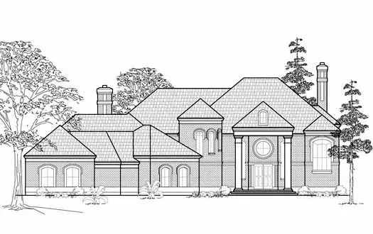 Traditional house plans 62-449 - front exterior, 5,589 sq ft, 5 bed, 5 bath house plans | Monster House Plans