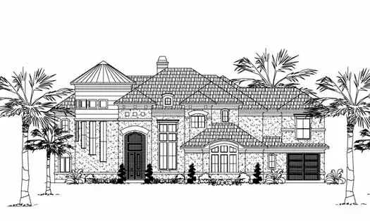 Mediterranean house plans 62-450 - front exterior, 5,640 sq ft, 5 bed, 5 bath house plans | Monster House Plans