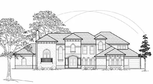 Spanish house plans 62-452 - front exterior, 5,781 sq ft, 5 bed, 5 bath house plans | Monster House Plans