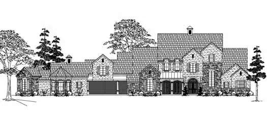 Country house plans 62-456 - front exterior, 5,881 sq ft, 4 bed, 4 bath house plans | Monster House Plans