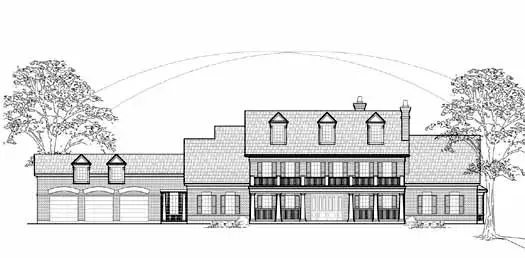 Southern Colonial house plans 62-457 - front exterior, 5,896 sq ft, 4 bed, 4 bath house plans | Monster House Plans