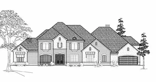 Traditional house plans 62-461 - front exterior, 6,155 sq ft, 4 bed, 4 bath house plans | Monster House Plans