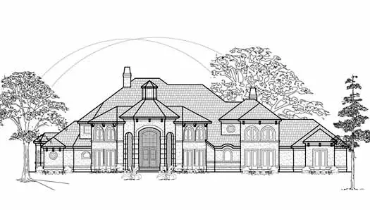 Mediterranean house plans 62-468 - front exterior, 6,354 sq ft, 5 bed, 5 bath house plans | Monster House Plans