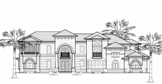 Spanish house plans 62-472 - front exterior, 6,626 sq ft, 5 bed, 5 bath house plans | Monster House Plans