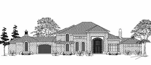 European house plans 62-477 - front exterior, 6,798 sq ft, 5 bed, 6 bath house plans | Monster House Plans
