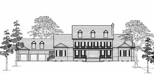 Southern Colonial house plans 62-479 - front exterior, 6,813 sq ft, 4 bed, 4 bath house plans | Monster House Plans