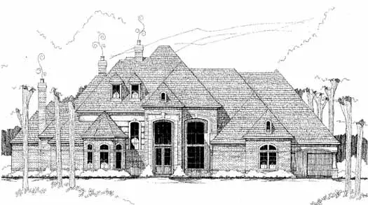 European house plans 62-480 - front exterior, 6,820 sq ft, 4 bed, 5 bath house plans | Monster House Plans