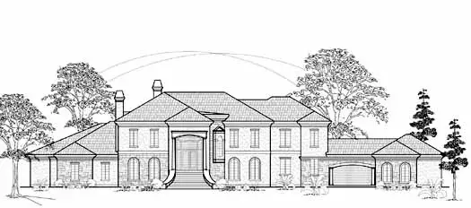 European house plans 62-485 - front exterior, 7,129 sq ft, 4 bed, 4 bath house plans | Monster House Plans