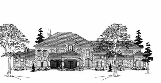 Spanish house plans 62-486 - front exterior, 7,330 sq ft, 7 bed, 6 bath house plans | Monster House Plans