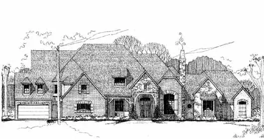 European house plans 62-490 - front exterior, 8,011 sq ft, 6 bed, 5 bath house plans | Monster House Plans