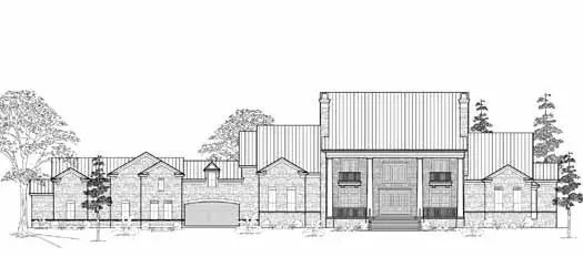 Farmhouse house plans 62-497 - front exterior, 9,328 sq ft, 5 bed, 5 bath house plans | Monster House Plans