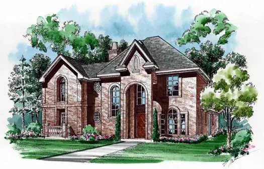 European house plans 63-113 - front exterior, 3,296 sq ft, 3 bed, 4 bath house plans | Monster House Plans