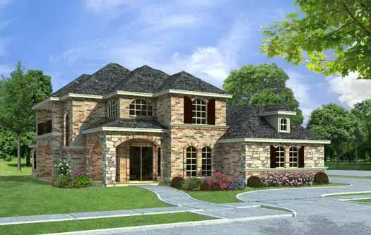 Traditional house plans 63-122 - front exterior, 3,751 sq ft, 3 bed, 3 bath house plans | Monster House Plans