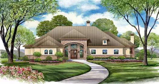 Mediterranean house plans 63-135 - front exterior, 5,497 sq ft, 4 bed, 5 bath house plans | Monster House Plans