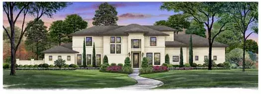 Contemporary house plans 63-136 - front exterior, 6,056 sq ft, 5 bed, 5 bath house plans | Monster House Plans