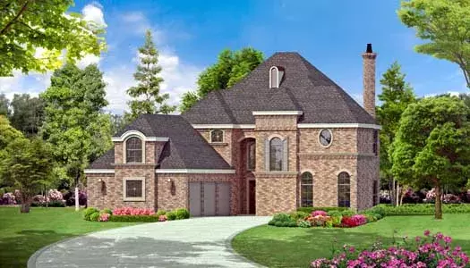 European house plans 63-144 - front exterior, 3,988 sq ft, 3 bed, 3 bath house plans | Monster House Plans