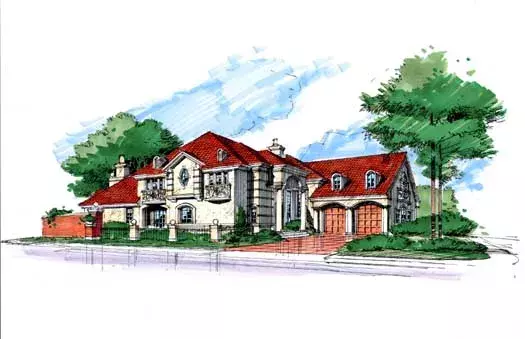 Mediterranean house plans 63-167 - front exterior, 3,692 sq ft, 4 bed, 3 bath house plans | Monster House Plans