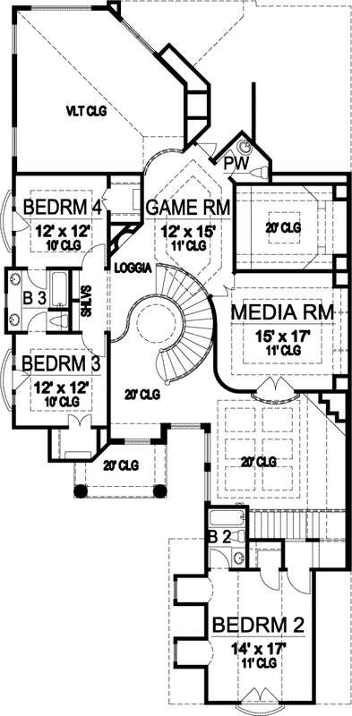Upper/Second Floor Plan:63-167