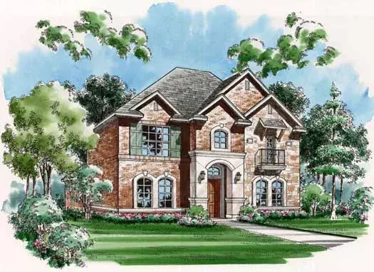 European house plans 63-169 - front exterior, 3,686 sq ft, 3 bed, 2 bath house plans | Monster House Plans