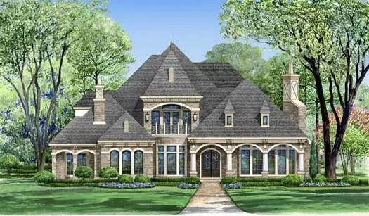 Mediterranean house plans 63-175 - front exterior, 5,900 sq ft, 4 bed, 4 bath house plans | Monster House Plans