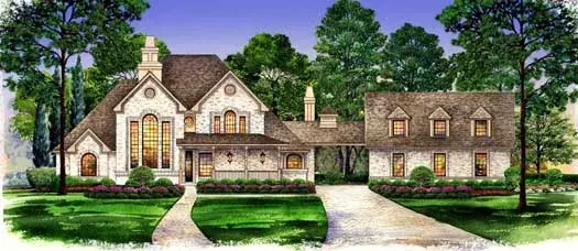 Southern house plans 63-177 - front exterior, 2,699 sq ft, 3 bed, 4 bath house plans | Monster House Plans