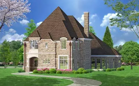 European house plans 63-183 - front exterior, 3,938 sq ft, 3 bed, 3 bath house plans | Monster House Plans