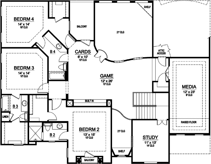 Upper/Second Floor Plan:63-204