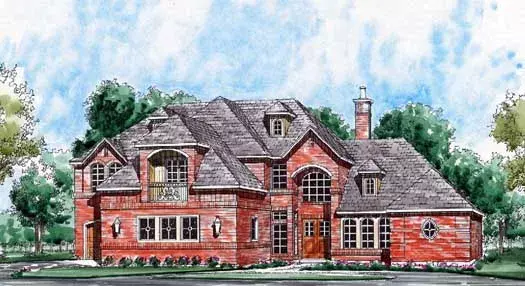 European house plans 63-206 - front exterior, 5,041 sq ft, 5 bed, 5 bath house plans | Monster House Plans