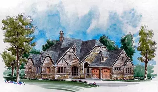 French Country house plans 63-207 - front exterior, 3,047 sq ft, 3 bed, 3 bath house plans | Monster House Plans