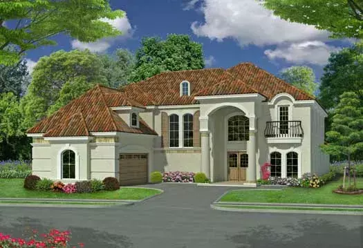 Mediterranean house plans 63-221 - front exterior, 4,623 sq ft, 4 bed, 5 bath house plans | Monster House Plans