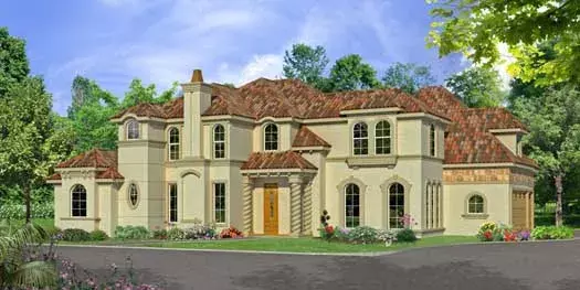 Mediterranean house plans 63-224 - front exterior, 4,173 sq ft, 4 bed, 4 bath house plans | Monster House Plans