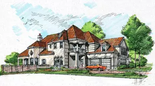 Mediterranean house plans 63-260 - front exterior, 4,156 sq ft, 3 bed, 4 bath house plans | Monster House Plans