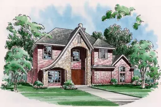 French Country house plans 63-272 - front exterior, 3,129 sq ft, 3 bed, 3 bath house plans | Monster House Plans