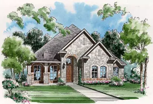 European house plans 63-279 - front exterior, 2,552 sq ft, 3 bed, 2 bath house plans | Monster House Plans