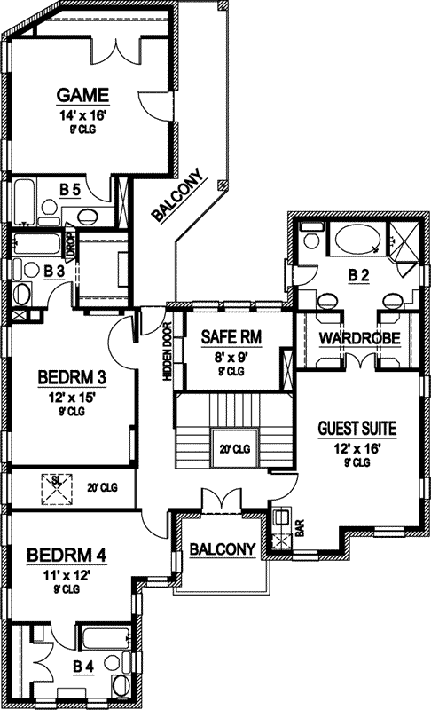 Upper/Second Floor Plan:63-280