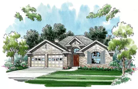 Traditional house plans 63-281 - front exterior, 1,810 sq ft, 3 bed, 2 bath house plans | Monster House Plans