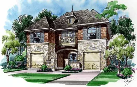 European house plans 63-285 - front exterior, 3,397 sq ft, 3 bed, 3 bath house plans | Monster House Plans