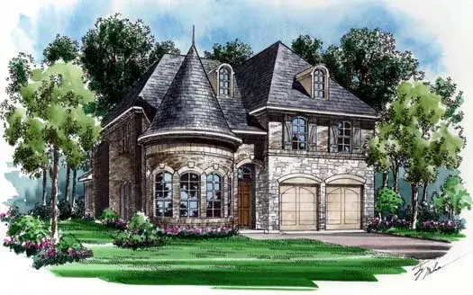 European house plans 63-286 - front exterior, 3,566 sq ft, 3 bed, 3 bath house plans | Monster House Plans