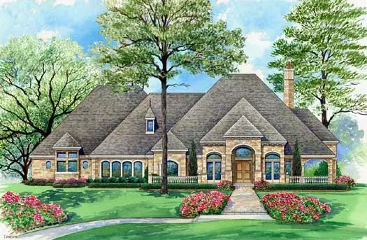 European house plans 63-298 - front exterior, 7,365 sq ft, 5 bed, 5 bath house plans | Monster House Plans