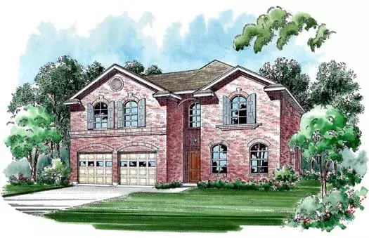 European house plans 63-300 - front exterior, 2,460 sq ft, 3 bed, 3 bath house plans | Monster House Plans