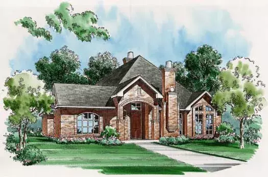Traditional house plans 63-325 - front exterior, 2,649 sq ft, 3 bed, 3 bath house plans | Monster House Plans