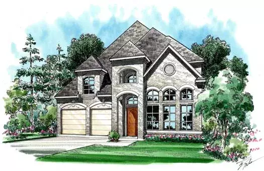 European house plans 63-331 - front exterior, 3,851 sq ft, 3 bed, 3 bath house plans | Monster House Plans
