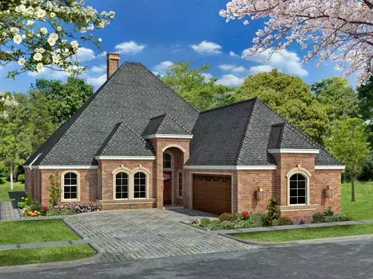 European house plans 63-333 - front exterior, 2,953 sq ft, 3 bed, 2 bath house plans | Monster House Plans