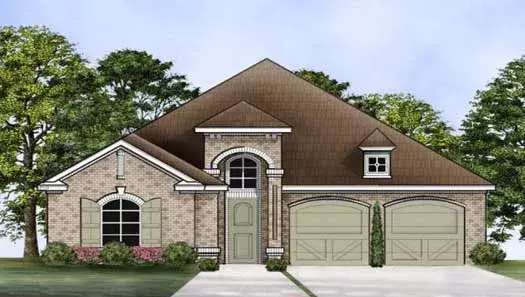 European house plans 63-340 - front exterior, 2,320 sq ft, 3 bed, 2 bath house plans | Monster House Plans