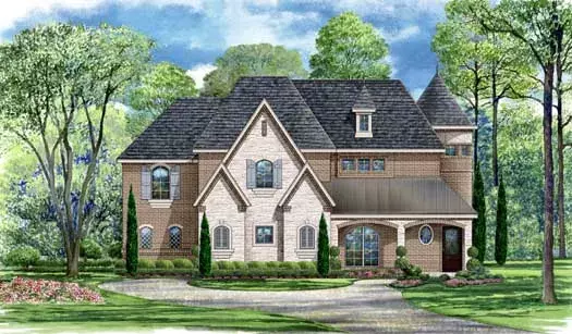 European house plans 63-345 - front exterior, 4,936 sq ft, 4 bed, 3 bath house plans | Monster House Plans