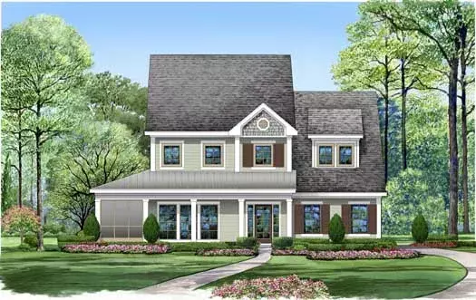 Country house plans 63-346 - front exterior, 2,762 sq ft, 3 bed, 2 bath house plans | Monster House Plans
