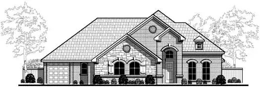 European house plans 63-354 - front exterior, 3,732 sq ft, 3 bed, 3 bath house plans | Monster House Plans