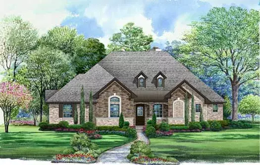 Traditional house plans 63-357 - front exterior, 3,414 sq ft, 4 bed, 3 bath house plans | Monster House Plans