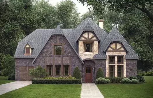 English Country house plans 63-363 - front exterior, 5,253 sq ft, 4 bed, 3 bath house plans | Monster House Plans